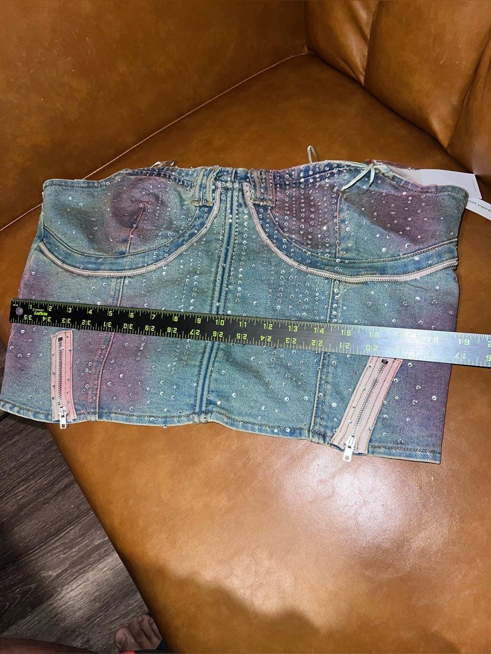 AKIRA Galaxy Girl Rhinestone Denim Corset size size 1X - Picture 6 of 16